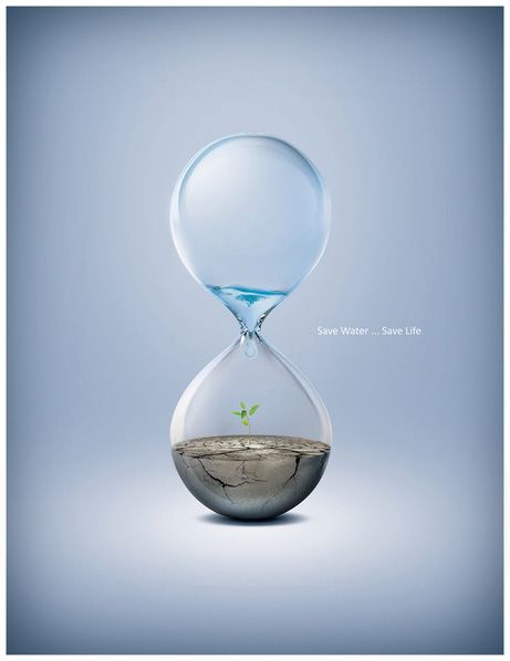 Water Conservation Poster, Water Campaign, Save Water Save Life, Save Water Poster, Sand Clock, Water Poster, 광고 디자인, World Water Day, Water Day