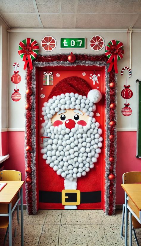 17+ Festive Christmas Classroom Door Decorating Ideas to Spread Holiday Cheer 🎄✨ Christmas School Window Decorations, Christmas School Cafeteria Decorations, Christmas Decorations For Preschool, Office Decoration For Christmas, Xmas Office Door Decorating Ideas, Decorating Doors For Christmas At Work, Christmas Themed Doors For School, Santa Classroom Door, Inside Out Classroom Door