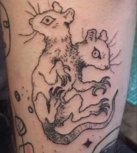 Two Headed Rat Tattoo, Two Headed Rat, Small Cat Tattoo, Neck Tattoo Women, Best Friends Tattoo, Simple Cat Tattoo, Tattoo Ideas Minimalist, Tattoo Couples, Cat Tattoo Design