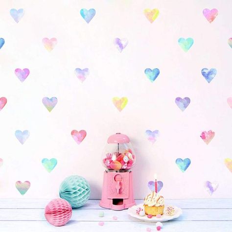 Colorful Heart Wall Decals Watercolor Hearts Wall Stickers Heart Wall Decals for Girls Bedroom Nursery Kids Room Decor Girls Room Decals, Cloud Wall Decal, Heart Wall Decal, Rainbow Wall Decal, Heart Wall Stickers, Watercolor Hearts, Heart Wall Decor, Room Decals, Kids Room Wall Decor