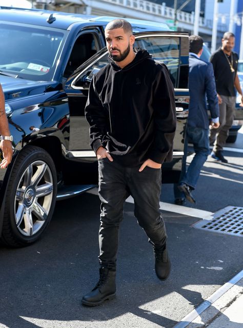 6 Man Black Timbs Outfit, Timbs Outfit Men, Timbs Outfit, Black Timbs, Timbs Outfits, Drake Fashion, Look Hip Hop, Drake Clothing, Drake Concert