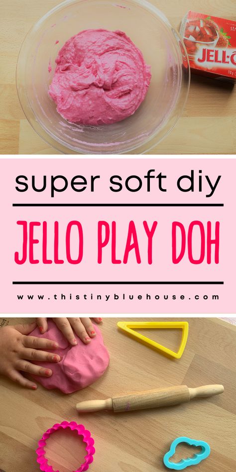 Easy, no cook Jello play doh made without cream of tartar. This non-toxic no cook Play Dough takes under 10 minutes to make and keeps well for weeks. No Cook Playdoh, Jello Play Dough, Play Doh Recipe, Jello Play, Easy Homemade Playdough, Play Dough Gift, Diy Play Doh, Easy Homemade Playdough Recipe, Play Doh Activities