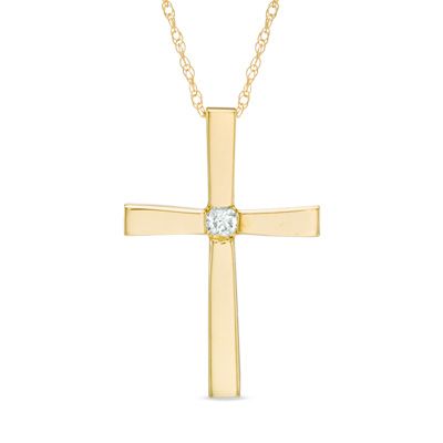 Diamond+Accent+Solitaire+Cross+Pendant+in+10K+Gold Country Jewelry, Geek Jewelry, Gold Cross Necklace, Gold Cross Pendant, Gold Necklace Women, Christian Jewelry, Silver Shop, Cross Jewelry, Gold Cross