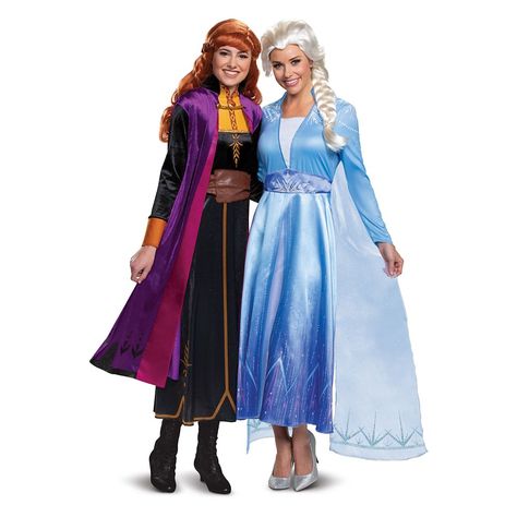 Unique Couples Costumes, Queen Halloween Costumes, Anna Costume, Halloween Parejas, Matching Halloween Costumes, Disney Adult, Duo Costumes, Elsa Costume, Best Friend Halloween Costumes