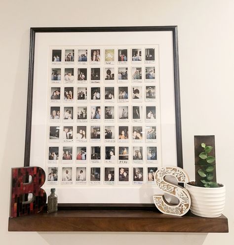 Poloroid Frame Ideas, Polaroid Photobooth Wedding, Wedding Polaroid Frame, Poloroid Pictures Framed, Poloroid Pictures Ideas Display Wall Art, Polaroid Wall Wedding Display Photos, Guest Book Photo Frame, Polaroid Wall Wedding Guest Books, Guest Book With Polaroid Pictures