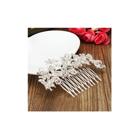 Bride Butterfly Flower Crystal Rhinestone Alloy Hair Clip Comb Wedding... ($4.42) ❤ liked on Polyvore featuring accessories, hair accessories, white, bride hair comb, flower hair accessories, bridal hair accessories, hair comb accessories and butterfly comb Flower Girl Headpiece, Bridal Veils And Headpieces, Handmade Comb, Crystal Comb, Headpiece Accessories, Veil Headpiece, Rhinestone Hair Comb, Cheap Wedding Dresses Online, Hair Comb Accessories