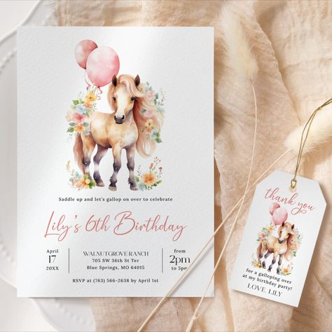 Editable invitation with FREE thank you tags. Gallop On Over Birthday Invitation EDITABLE, Floral Horse Birthday Invitation Printable, Saddle Up Birthday, Cowgirl Birthday Party Invite, Western Invitation, Country Invitation, Pony Birthday, Pink Farm Birthday, Rodeo Birthday Party, INSTANT DOWNLOAD Cowgirl Birthday Party Invitations, Western Invitations, Horse Birthday Invitations, Country Invitations, Rodeo Birthday Parties, Mobile Editing, Rodeo Birthday, Cowgirl Birthday Party, Horse Birthday