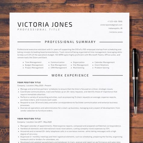 2024 Simple Resume Template Google Docs Minimalist Modern Word Resume ATS Friendly Template Executive Assistant Professional Resume Template - Etsy Resume Title Examples, Resumes That Stand Out Templates Free, How To Write A Resume For A Job, Skills To Include On Resume, Resume References Format, Resume Introduction Examples, Best Font For Resume, 2024 Resume Trends, Resume Template 2024