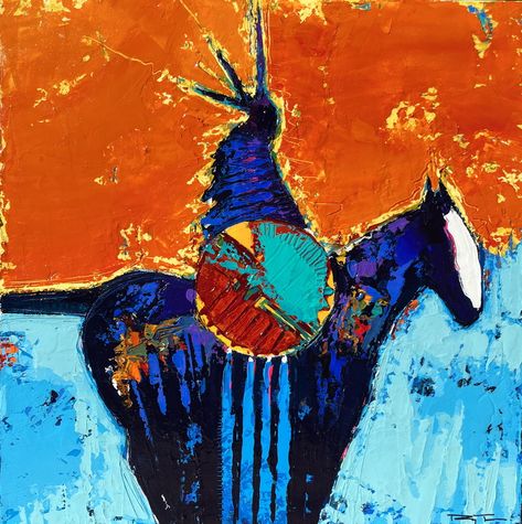 Buffalo Painting, Abstract Figure Art, Southwest Colors, Bison Art, Santa Fe New Mexico, Southwest Art, Santa Fe Nm, American Indian Art, Mural Wall Art