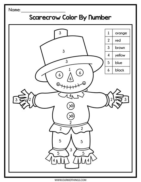 Scarecrow Activity Pack - Our Kid Things Fall Worksheets, Scarecrow Crafts, Crayon Crafts, Harvest Celebration, Pre Writing Activities, Fall Scarecrows, Do A Dot, Classroom Projects, Pre Writing