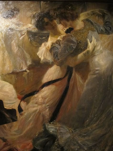 Bal blanc, détail (1903), Joseph-Marius Avy - Exposition "Paris 1900, la ville Era Victoria, Paris 1900, Rennaissance Art, Lesbian Art, Art Ancien, Playlist Covers, Old Paintings, Aesthetic Painting, Romantic Art