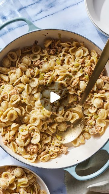 whatsgabycookin on Instagram: "Forever one of my favorites! Bookmark this Sausage and Leek pasta for next time you need a quick recipe that’s equal parts comforting and delish! Comment “WGC recipe” to get this sent to your DMs or hit the link in my profile https://whatsgabycooking.com/sausage-leek-orecchiette/"