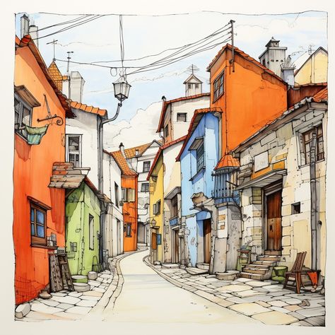 1000+ Best Sketch Captions for Instagram in 2024 - NFT Art with Lauren McDonagh-Pereira Photography Croquis, Architecture Ink Drawing, Urban Sketch Reference, Sketch Captions, Ink And Watercolor Art Ideas, Building Art Drawing, Drawing Buildings Sketch, Urban Sketching Watercolors, Urban Sketching Reference Photos