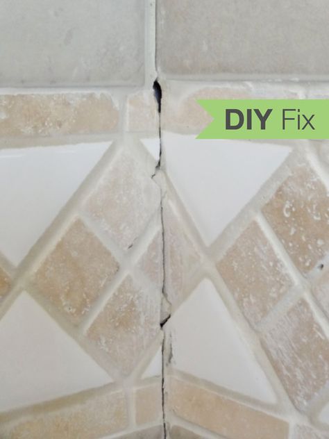 Quick Fix: Repair Cracked Bathroom Grout Water Damaged Ceiling, Shower Grout, Grout Repair, Bathroom Grout, Bathroom Repair, Tile Repair, Diy Tile, Home Fix, Grout Cleaner