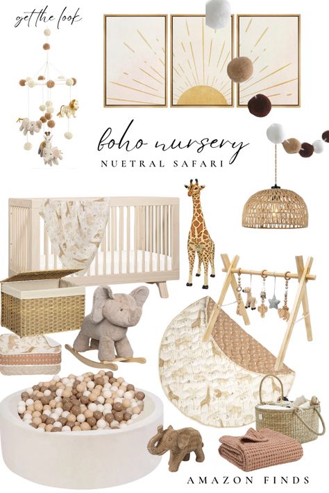 Safari neutral nursery products only from Amazon Safari Boho Nursery, Jungle Boho Nursery, Safari Jungle Nursery, Neutral Jungle Nursery, Animal Themed Nursery Neutral, Safari Neutral Nursery, Neutral Jungle Theme Nursery, Nursery Ideas Jungle, Gender Neutral Safari Nursery