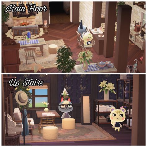 Raymond X Marshall, Acnh Roomates, Animal Crossing Raymond House, Raymond House Acnh, Marshal Animal Crossing, Tailor Shop, Inside Design, Vacation Home, Animal Crossing