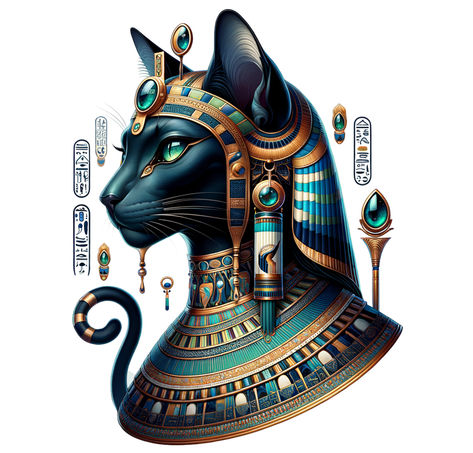 tep into the mystical world of Ancient Egypt with our captivating Bastet design! Whether you're drawn to the feline grace of this ancient goddess or seeking a symbol of protection and prosperity, this design is sure to enchant with its timeless elegance and sacred symbolism. Bastet Goddess Drawing, Bastet Goddess Art, Anubis And Bastet, Bastet Egyptian Goddess, Bast Goddess, Lioness Goddess, Egyptian Bastet, Bastet Tattoo, Bastet Goddess