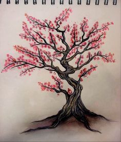 Old Tree Tattoo, Tattoo Cherry Blossoms, Cherry Tree Tattoos, Roots Drawing, Tattoo Cherry, Cherry Blossom Tree Tattoo, Blossom Tree Tattoo, Cherry Blossom Art, Tree Of Life Tattoo