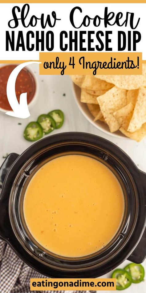 Crock Pot Nacho Cheese, Nacho Cheese Dip Recipes, Crock Pot Nachos, Crockpot Nacho Cheese Dip, Crockpot Nacho Cheese, Cheese Sauce Recipe For Fries, Hot Cheese Dip Recipes, Easy Nacho Cheese Sauce, Nacho Cheese Dip Recipe