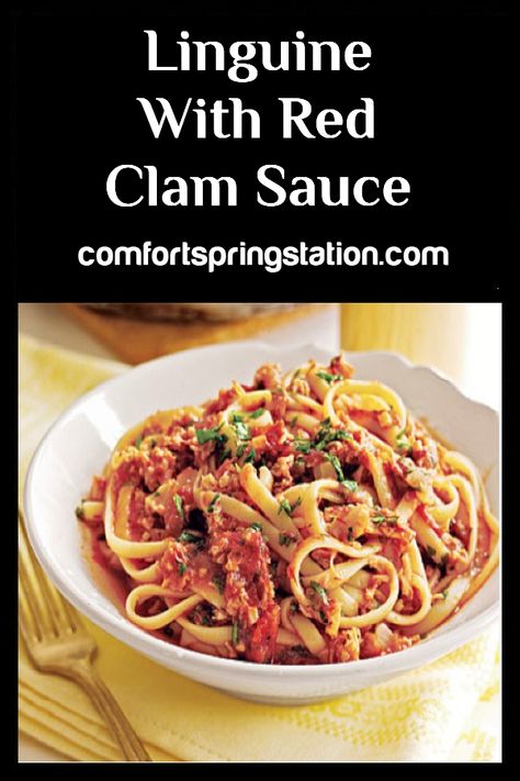 Linguini Red Clam Sauce, Clams In Red Sauce Pasta, Easy Linguine With Clam Sauce, Linguine And Clams Red Sauce, Linguini With Red Clam Sauce, Red Clam Sauce With Canned Clams, Linguine With Red Clam Sauce, Red Clam Sauce Linguine, Linguini And Clams Recipe