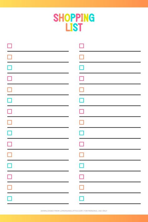 Stay organized with this printable grocery list template. Download and print as many copies as you need for free! Free Printable Meal Planner Templates, Life Planner Diy, Grocery Shopping List Template, Life Planner Printables, Printable Grocery List Template, Shopping List Template, Meal Planner Printable Free, Grocery List Template, Shopping List Planner