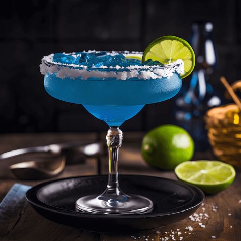 Blue Margarita Cocktail Recipe - The Blue Margarita has a well-balanced taste, combining the tangy and sour flavors of lime and orange liqueur with the sweetness of blue curaçao. It is a strong and refreshing cocktail with a hint of tropical fruitiness. Blueberry Martini, Liqueur Cocktails, Electric Lemonade, Blue Margarita, Blueberry Mojito, Cherry Liqueur, Orange Liqueur, Blue Drinks, Jungle Juice