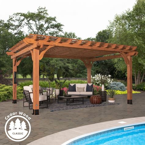 Rustic Pergola, Pergola Ideas, Fireplace Lighting, Pergola Garden, Texas House, Wooden Pergola, Backyard Deck, Backyard Inspo, Pergola Kits