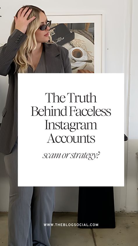 Faceless on Instagram?   Is it a total scam or a legit strategy for growing your brand? This pin spills the tea on the faceless marketing trend!  Discover the truth behind these mysterious accounts and unlock tips for creating captivating faceless content. 

Is going faceless the key to unlocking social media success? Click the link to find out! Faceless Account Name Ideas, Faceless Social Media, Faceless Instagram Account, Faceless Account Ideas, Faceless Content Ideas, Aesthetic Faceless Pics, Social Advice, Faceless Branding, Faceless Account