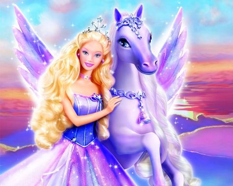 my very special friend Barbie Pegasus, Magic Of Pegasus, Barbie Fairytopia, Princess And The Pauper, Barbie Cartoon, Barbie Images, Winged Horse, Barbie Movie, Barbie Princess