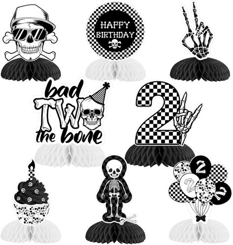 Bad Two The Bone Birthday Decorations 8pcs Bad Two The Bone Honeycomb Centerpiece Black White Born to Rock Centerpiece Music Themed Table Decorations Topper Rock and Roll 2nd Birthday Decor #ad #badtwothebone #bad2thebone #bad2thebonebirthdayparty #badtwothebonebirthdayparty #bad2thebonepartysupplies #bad2thebonepartyideas #badtwothebonepartydecorations #2ndbirthday #2ndbirthdaypartyideas #2ndbirthdaypartysupplies Birthday Decor Balloons, Themed Table Decorations, Bad Two The Bone, Honeycomb Centerpiece, Born To Rock, Music Party, Music Themed, Birthday Decor, The Bone