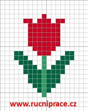 Tulip cross stitch Cross Stitch Flowers Pattern Free, Tulip Cross Stitch, Pola Jaring, Tiny Cross Stitch, Easy Cross Stitch Patterns, Pixel Crochet, Small Cross Stitch, Tapestry Crochet Patterns, Pola Kristik