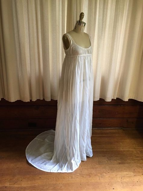 Regency Era Night Dress, 1800s Sleeping Gown, Regency Underdress, Regency Pajamas, Regency Dressing Gown, Regency Nightwear, Regency Era Sleepwear, Regency Sleepwear, Regency Era Nightgown