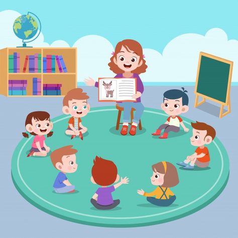 Teacher and student in class Premium Vec... | Premium Vector #Freepik #vector #school #books #education #sport Class Illustration, Teacher Vector, Teacher And Student, Kids Background, Cartoon Posters, Retro Cartoons, Student Teacher, Preschool Kids, Happy Kids