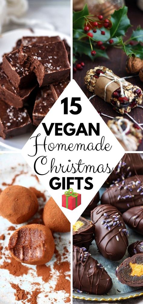 A collection of the best homemade Vegan Christmas Gift ideas from jams, cookies, chocolates, and more! #veganhomemadegifts #veganhomemadechristmasgifts #veganchristmas #veganchristmastreats Homemade Christmas Gifts Food, Best Chocolate Fudge Recipes, Vegan Christmas Treats, Vegan Food Gifts, Vegan Christmas Gifts, Traditional Holiday Recipes, Vegan Christmas Cookies, Edible Christmas Gifts, No Bake Granola Bars