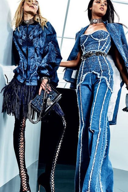 Denim Experimentation, Balmain Resort, Runway Denim, Denim Couture, Balmain Fashion, Blue Outfits, Look Jean, Denim Outfits, Denim Inspiration