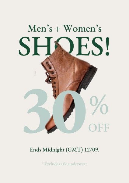 Ads Poster, Shoe Poster, Discount Design, Shoes Ads, Design Layouts, Graphic Ideas, Design Themes, Spring Boots, Design Maker