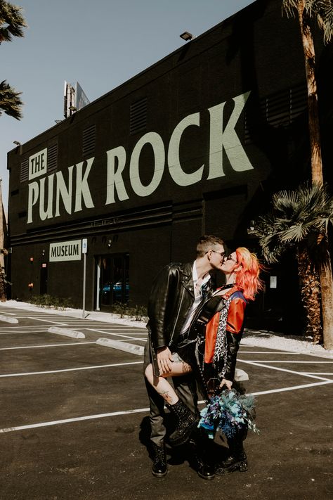 Punk Elopement, Pop Punk Wedding, Punk Bride, Punk Rock Wedding Theme, Punk Rock Wedding Dress, Punk Rock Engagement Photos, Engament Pictures, Rock N Roll Elopement, Wedding Rock N Roll