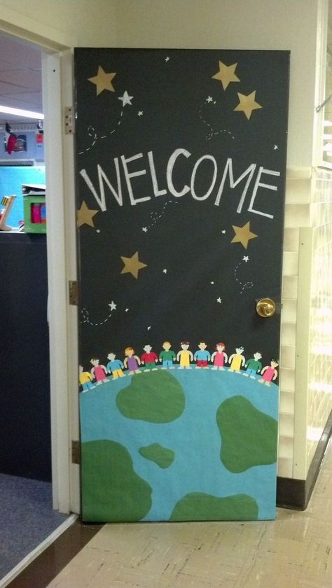 Classroom Door                                                                                                                                                      More Class Door Decorations, Space Theme Classroom, Space Classroom, Class Door, School Door Decorations, School Doors, Door Displays, Door Decorations Classroom, Class Decoration