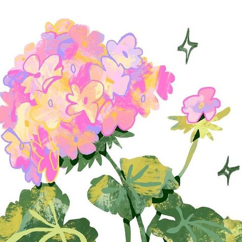 ANNA ☆ ARTIST & ILLUSTRATOR on Instagram: "92/100 I’ve been experimenting with some kind of digital collage, don’t know what I’m doing though 😄 But I drew this geranium in my sketchbook and used it to improvise in Procreate 😁 Have you tried digital collage? Swipe for process, flashing lights warning! #100dayproject #dailyartchallenge #dailyart #createdaily #digitalartist #digitalpainting #procreateillustration #digitalillustration #digitaldrawing #geranium #digitalcollage #collageart #f Aesthetic Procreate Art Ideas, Simple Painting Flowers, Cute Gouache Illustration, Modern Watercolor Art Inspiration, Flower Drawing Digital, Flowers On Procreate, Art With Shapes, Art Inspiration Digital, Illustration Fleur