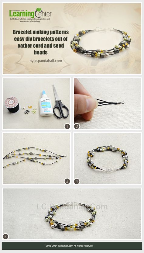 How to Finish a Multi Strand Bracelet with Mixed Beads and Nylon Thread in 10 Minutes Diy Multi Strand Bracelet, 3 Strand Bracelet Tutorial, Multi Strand Bracelet Tutorial, Easy Beading, Seed Bead Bracelets Tutorials, Sliding Knot Bracelet, Beach Wedding Jewelry, Diy Bangle Bracelets, Beaded Bracelets Tutorial