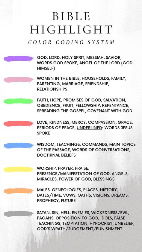 Bible Color Coding, Bible Highlighting, Reading Bible, Bible Guide, Bible Studies For Beginners, Learn The Bible, Bible Study Help, Bible Journal Notes, Bible Study Plans