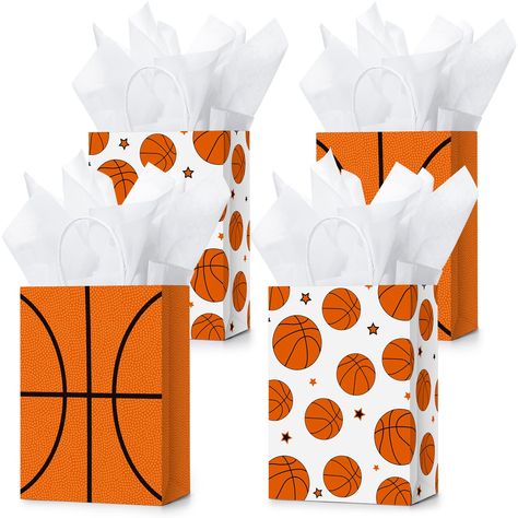 PRICES MAY VARY. Packaging Products to Serve You: the package includes 16 pieces of basketball goody bags and 16 pieces of tissue papers, you can put the tissue papers into the basketball bags to decorate your gifts; Sufficient quantity can meet your needs and replacement Proper Size to Place Items: these basketball treat bags for team measure approx. 21 x 15 x 8 cm/ 8.27 x 5.9 x 3.15 inches, and the tissue paper is approx. 75 x 50 cm/ 29.5 x 20 inches; Suitable sizes allow you to put various ob Basketball Locker Decorations, Basketball Treats, Basketball Themed Birthday Party, Basketball Party Favors, Basketball Decorations, Basketball Bag, Boy Birthday Decorations, Locker Decorations, Basketball Birthday