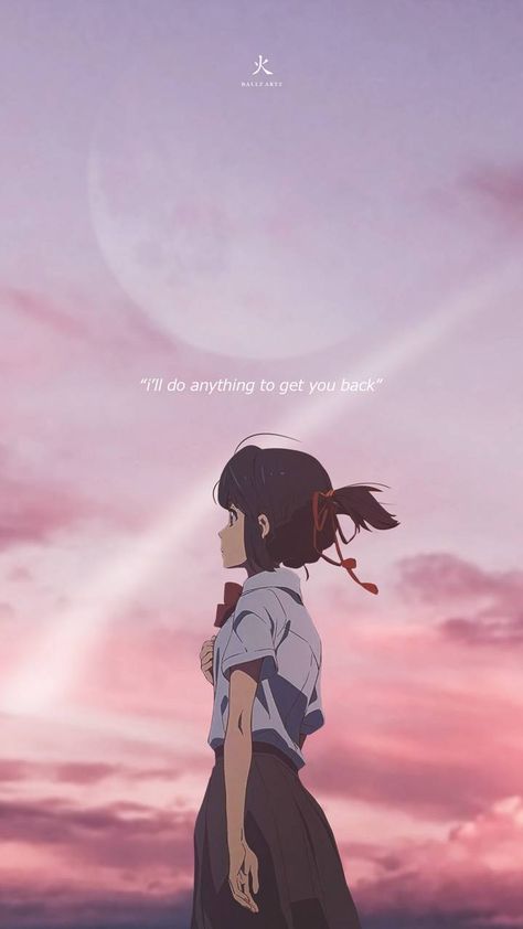 Download Mitsuha wallpaper by Ballz_artz - 93 - Free on ZEDGE™ now. Browse millions of popular aesthetic Wallpapers and Ringtones on Zedge and personalize your phone to suit you. Browse our content now and free your phone Quotes, Wallpapers, Wallpaper Quotes, Mitsuha Wallpaper, Ghibli Aesthetic, Racun Shopee, Anime Quotes, Your Name, Aesthetic Anime