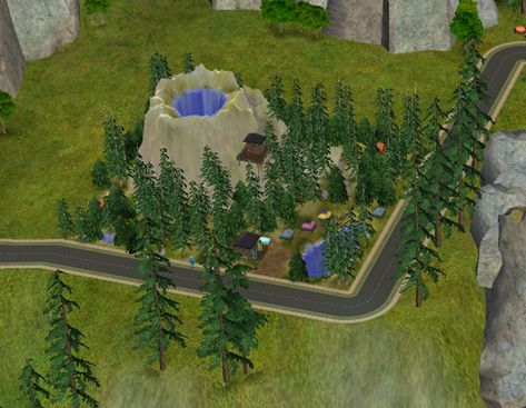 Mod The Sims - Volcano Lake Park - No CC Sims Ideas, Lake Park, Sims 2, Volcano, The Public, The Sims, Lake