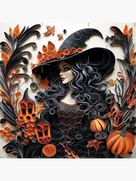 Quilling Halloween, Halloween Witch Art, Quilling Design, Stain Glass Window Art, Origami And Quilling, Paper Quilt, Glass Window Art, Quilling Ideas, Quilling Techniques