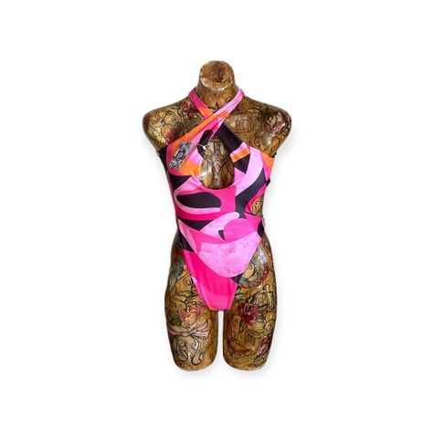 Pesfeel Swim Wear Summer One Piece Monokini Swimsuit Cut Out New Nwt Large Can Also Wear As One Shoulder Abstract Print Orange Purple Black Thank You Summer One Piece, Monokini Swimsuit, Pink Bathing Suits, Monokini Swimsuits, 2 Piece Swimsuits, Pink Swimsuit, Swim Wear, One Piece Swim, Orange Fashion