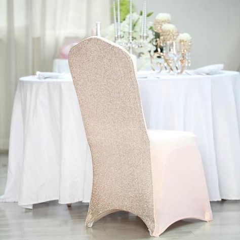 $4.09 | Combining the seamless luster of premium quality spandex with the glamorous glint of metallic glitter, these four-way stretchable chair covers will ooze timeless elegance and regal appeal to your party space. Besides being dreamily dazzling, these heavy-duty chair covers are equally affordable, reusable, and durable. The attributes of stain and wrinkle resistance make these fab covers a perfect choice for indoor and outdoor events, holiday parties, weddings & other festive celebrations. Chair Covers Party, Dining Chair Seat Covers, Folding Chair Covers, Banquet Chair Covers, Tall Chairs, Party Chairs, Spandex Chair Covers, Chair Covers Wedding, Seat Covers For Chairs