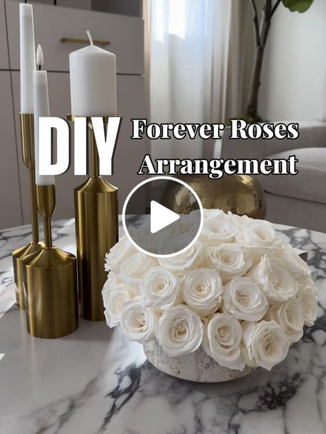 Lemon8 · DIY Forever Roses Arrangement 🌹 · @Dr. Clarissa Diy Forever Rose, Forever Roses, Rose Centerpieces, Forever Rose, Rose Arrangements, Preserved Roses, Flower Arrangements Diy, Diy Flowers, Flower Arrangements