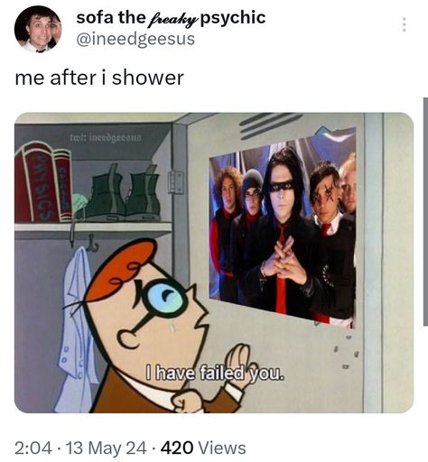 mcr my chemical romance meme me after i shower My Chemical Romance Memes Funny, Mcr Memes Funny, My Chemical Romance Pfp, Mcr Aesthetic, My Chemical Romance Poster, My Chemical Romance Wallpaper, My Chemical Romance Memes, Mcr Memes, Mindless Self Indulgence