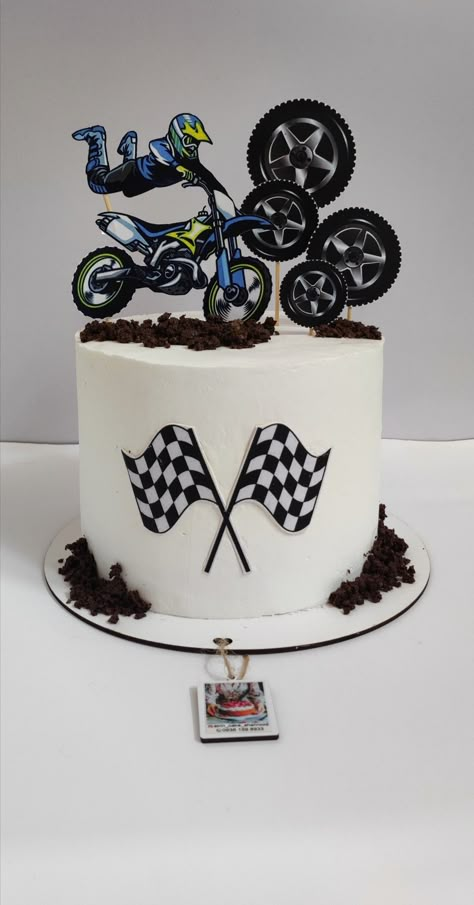 Moto Cake, Motor Cake, Motocross Cake, Bolo Motocross, Minecraft Cake Designs, Motorbike Cake, Bike Cakes, Cross Cakes, 5th Birthday Cake